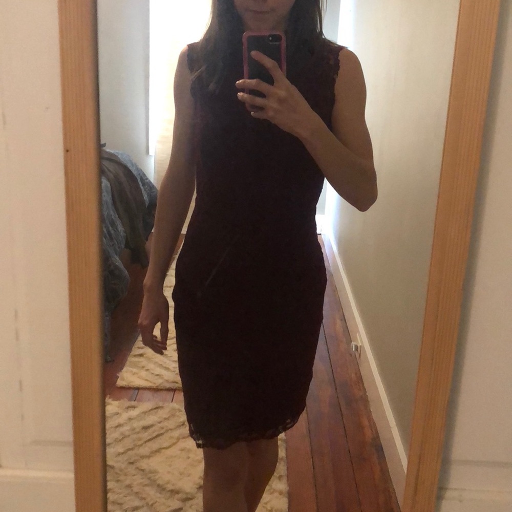 H&M burgundy lace dress